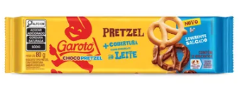BISCOITO CHOCO PRETZEL CHOCOLATE AO LEITE GAROTO 80G