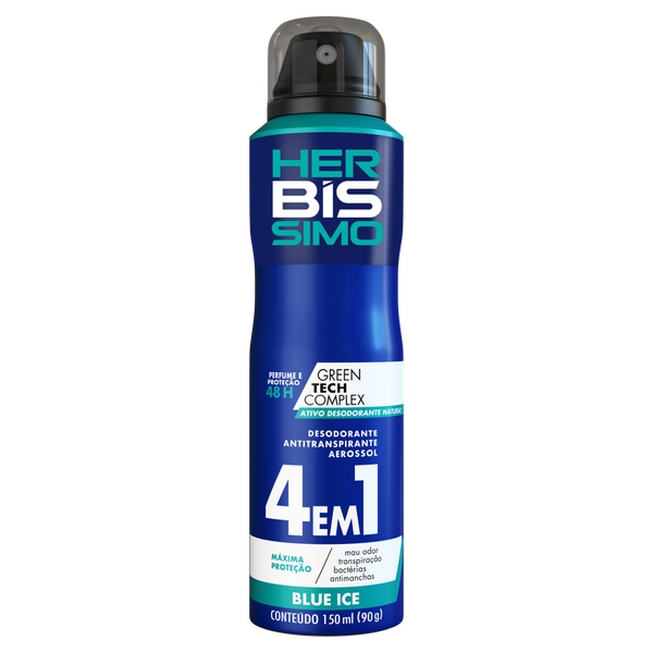 DESODORANTE AEROSOL HERBISSIMO 4X1 BLUE ICE 150ML