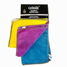 FLANELA SUPER LUXO CELESTE 35X35 C/03 UND