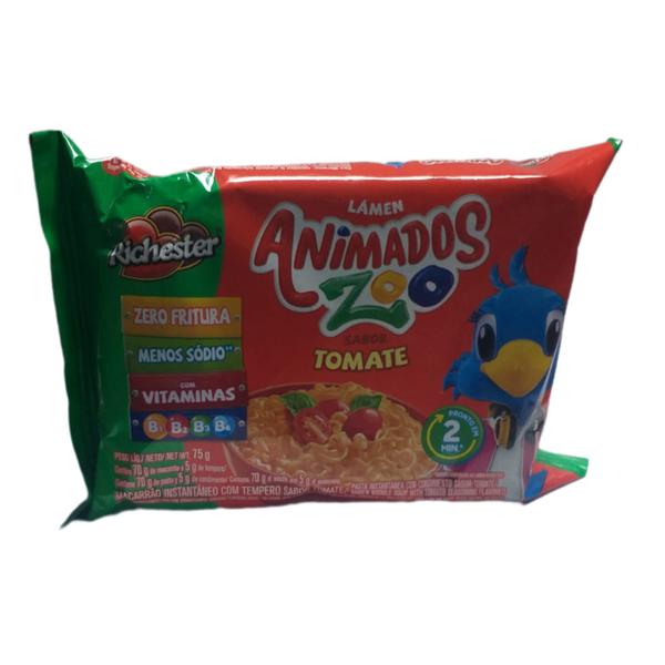 MACARRAO INSTANTANEO ANIMADOS ZOO TOMATE 75G