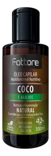 OLEO CAPILAR COCO E ABACATE FATTORE 100ML