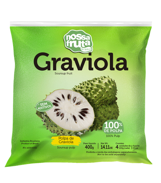 POLPA DE GRAVIOLA NOSSA FRUTA BRASIL 400G