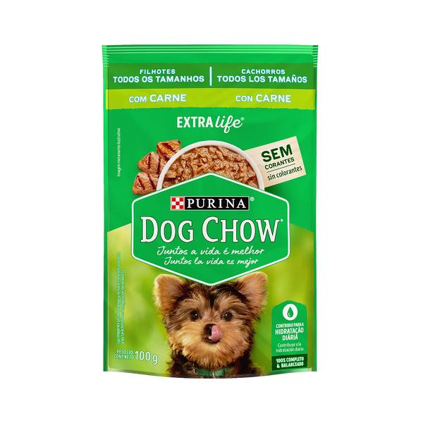 RACAO DOG CHOW  FILHOTES CARNE/CENOURA/MACA E LEITE SCH 85G