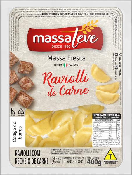 RAVIOLLI DE CARNE MASSA LEVE 400G