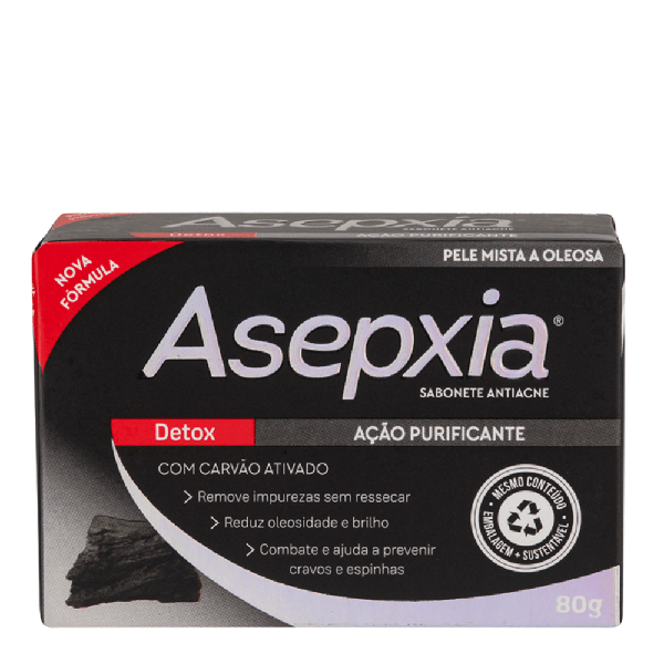 SABONETE ASEPXIA DETOX CARVAO 80G