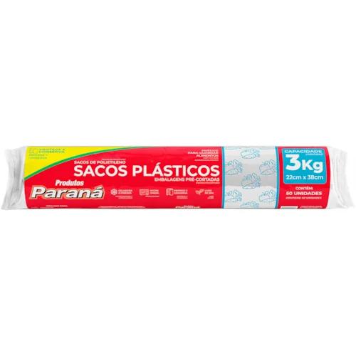 SACO PLASTICO PARANA 3KG ROLO 22X38CM