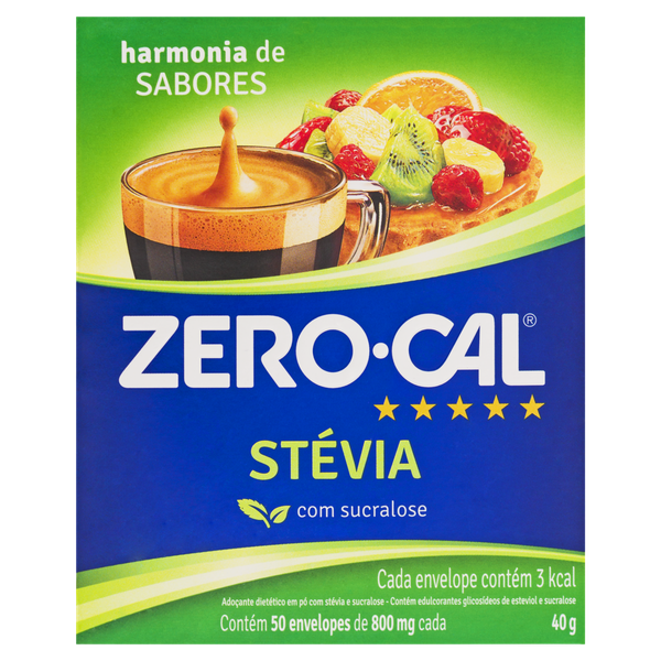 ADOÇANTE PO ZERO-CAL STEVIA 50 UN
