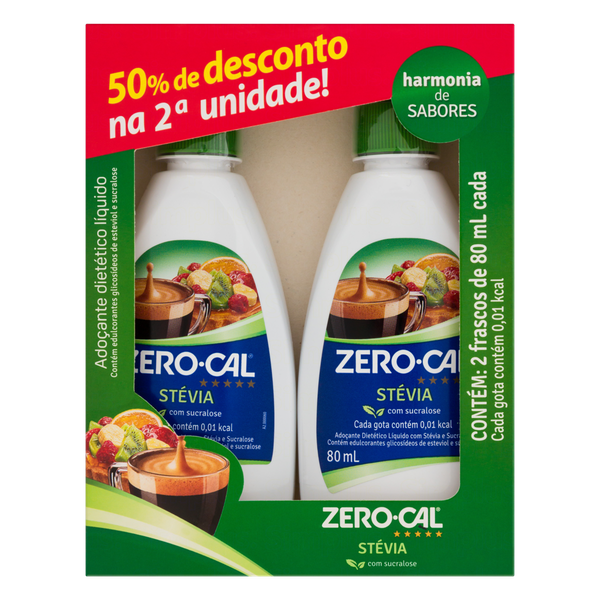 ADOCANTE ZERO-CAL LQ 80ML 50% 2 SEG STEVIA