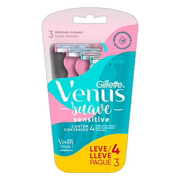 APARELHO BARB VENUS 3 SIMPLY L4P3 SUAVE SENSITIVE