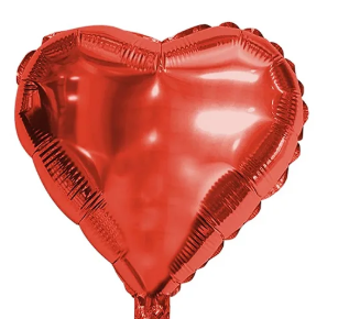 BALAO METALIZADO 40CM CORACAO VERMELHO
