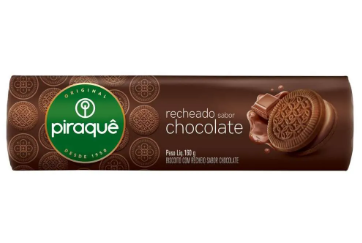 BISCOITO RECHEADO PIRAQUÊ CHOCOLATE 160 G
