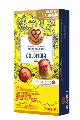 CAPSULA 3 CORACOES ESPECIAIS 56G COLOMBIA