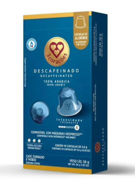 CAPSULA 3 CORACOES ESPECIAIS 56G DESCAFEINADO