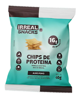 CHIPS IRREAL SNACKS ALHO PORÓ 40