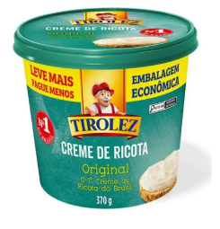 CREME DE RICOTA TIROLEZ TRADICIONAL 370G