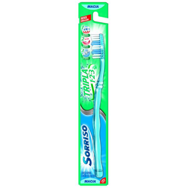 ESCOVA DENTAL SORRISO TRIPLA 123 MACIA 1 UNIDADE