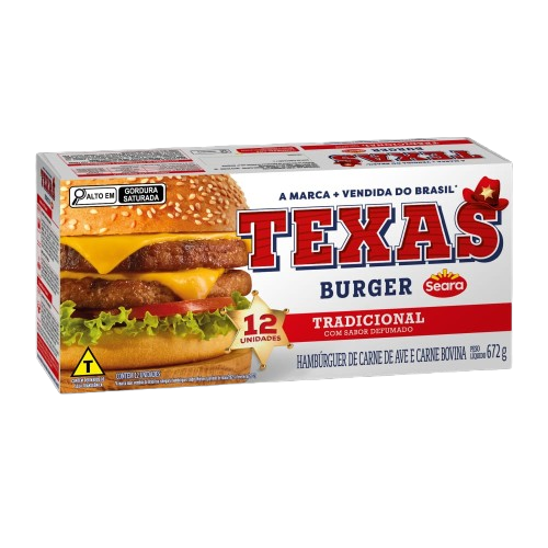 HAMBURGUE SEARA TEXAS BURGUER 672G