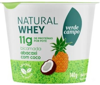 IOGURTE VERDE CAMPO NATURAL 11G WHEY ABACAXI COM COCO 140G