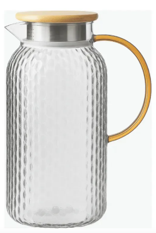 JARRA VIDRO TAMPA BAMBU 1800ML