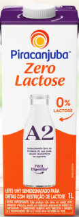 LEITE LV PIRACANJUBA A2 SEMI DESNAT. ZR LACTOSE COM TAMPA 1L