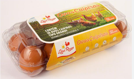 OVO CAIPIRA LABEL ROUGE BANDEJA COM 10 UNIDADES