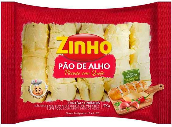 PAO DE ALHO ZINHO BAGUETE C/QJ 300G PICANTE