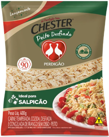 PEITO CHESTER DESFIADO PERDIGÃO SABOR DEFUMADO 400G