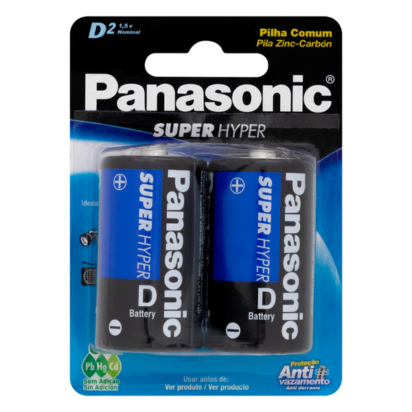 PILHA PANASONIC SUPER HYPER GRANDE 2 UNIDADES