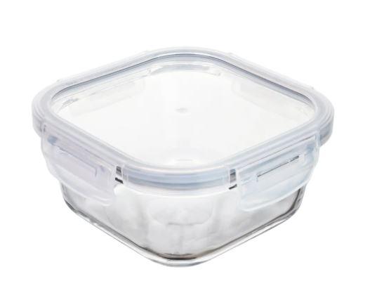 POTE HERMÉTICO VIDRO C/TAMPA PLÁSTICA QUADRADO MOZCADA 550ML