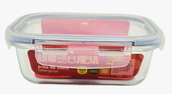POTE MOZCADA HERMETICO RETANG.750ML VIDRO CINZA