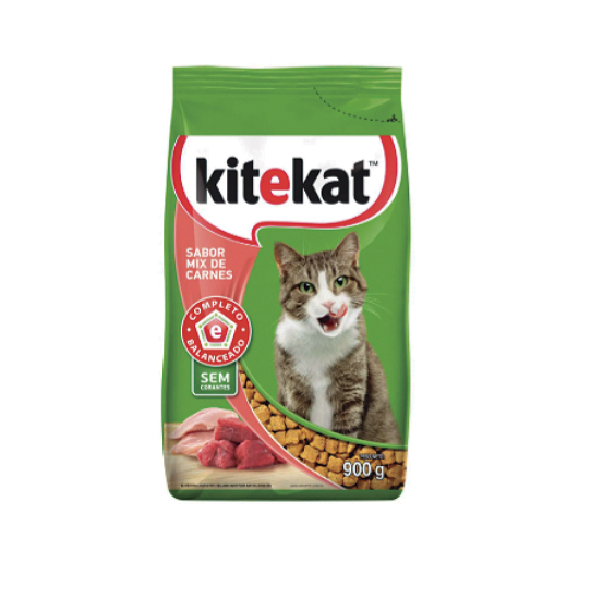RACAO P/GATOS KITEKAT ADULTO 900G MIX CARNE