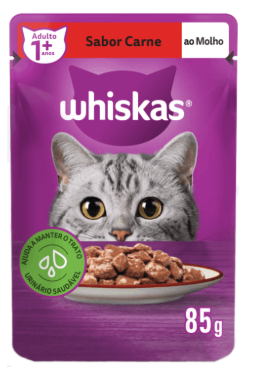 RACAO P/GATOS WHISKAS 85 G CARNE
