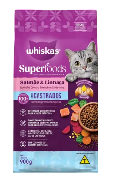 RACAO WHISKAS S.FOOD CASTRAD 900G SALMAO