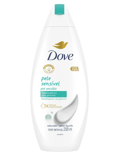 SABONETE LIQUIDO DOVE 250ML PELE SENSIVEL