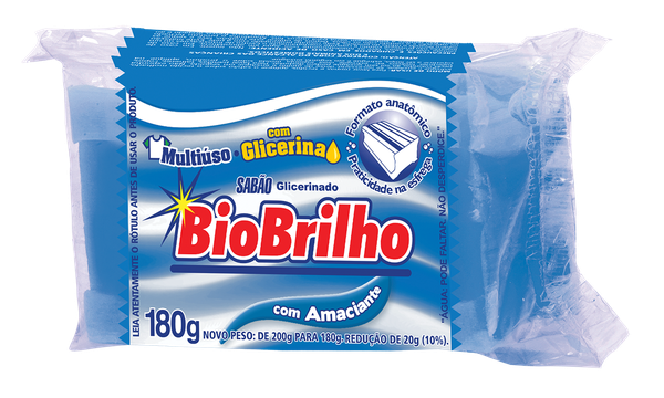 SABÃO COM GLICERINA BIOBRILHO COM AMACIANTE 180G