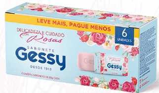 SABONETE GESSY ROSAS LEVE MAIS PAGUE MENOS COM 6 DE 80G