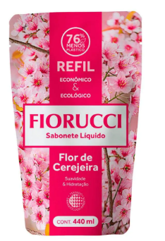 SABONETE LÍQUIDO FIORUCCI REFIL FLOR DE CEREJEIRA 440ML