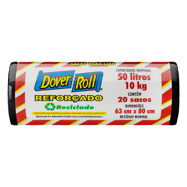 SACO DE LIXO DOVER-ROLL REFORÇADO 50L