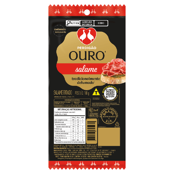 SALAME ITALIANO PERDIGAO FAT 100 G