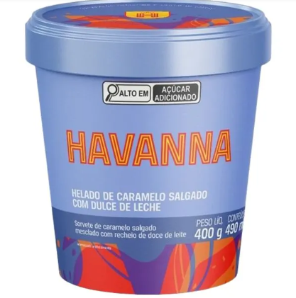 SORVETE HAVANNA CARAMELO SALGADO RECHEIO DOCE DE LEITE 400G / 490ML