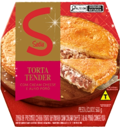 TORTA SADIA CONGELADA TENDER COM CREME CHEESE E ALHO PORÓ 500G