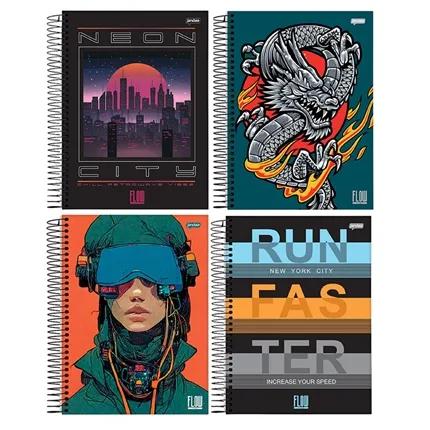 CADERNO JANDAIA FLOW CD 1MT 80FLS