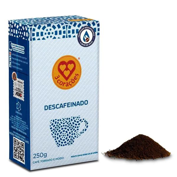 CAFE 3 CORACOES DESCAFEINADO VACUO 250G