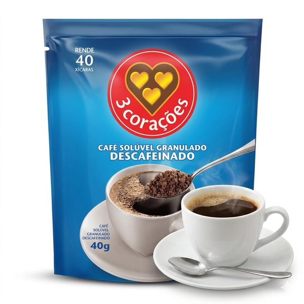 CAFE 3 CORACOES SOLUVEL DESCAFEINADO SC 40G