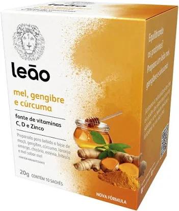 CHA LEAO MEL GENGIBRE CURCUMA 20G