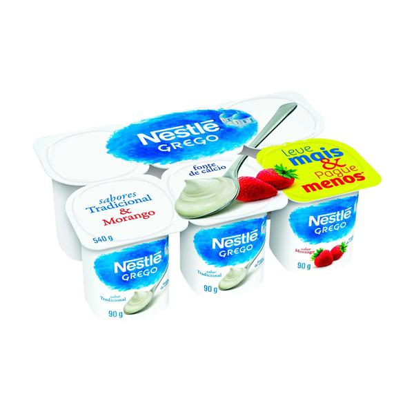 IOGURTE NESTLE GREGO TRADICIONAL E MORANGO 540G