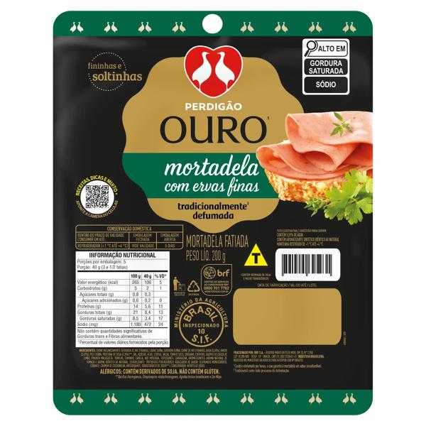 MORTADELA PERDIGAO OURO ERVAS FATIADA 200G