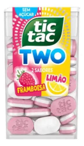 PASTILHA TIC TAC TWO FRAMBOESA E LIMAO 38.5G