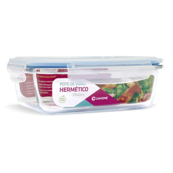 POTE DE VIDRO HEMERETICO C TAMPA 1040ML