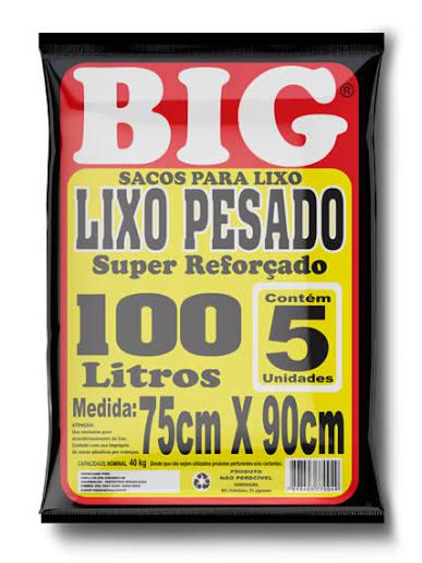 SACO BIG LIXO SUPER REFORCADO PRETO 100L